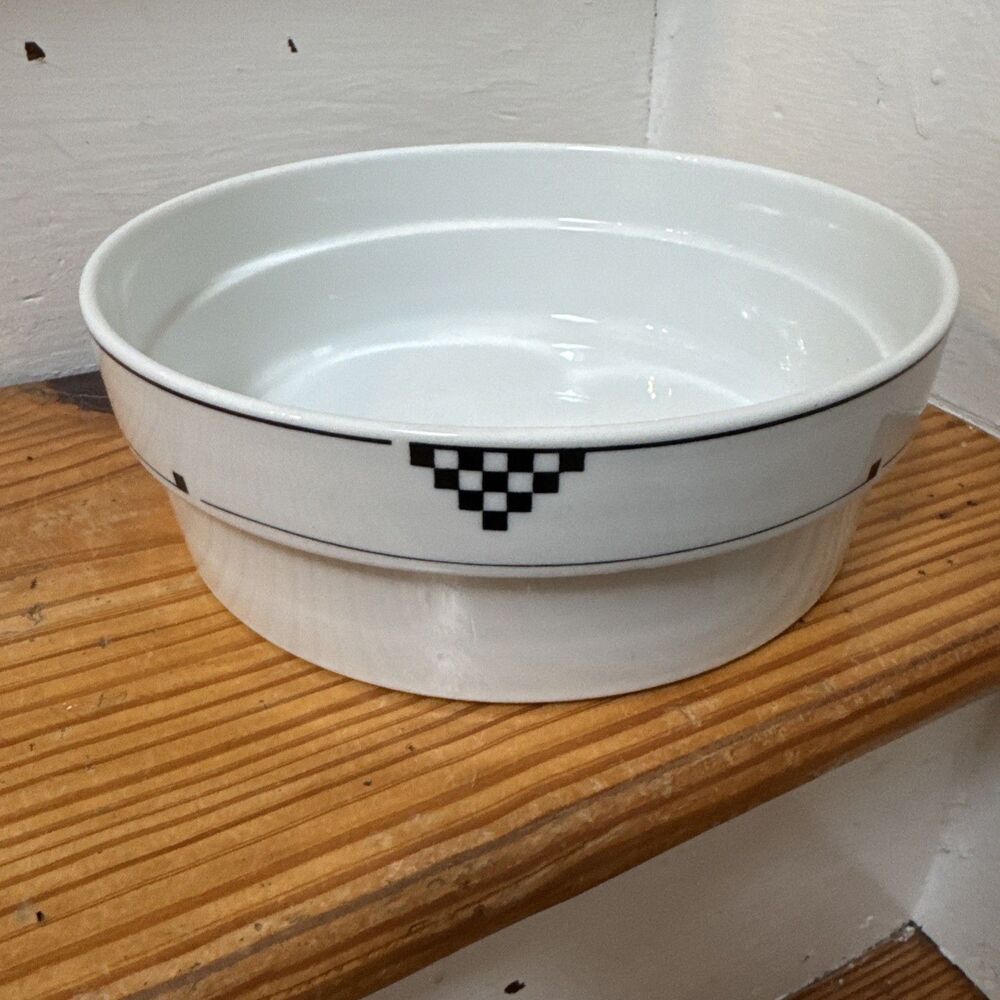 Studio Nova Herald Square Black White Vintage Vegetable Serving Bowl 8in